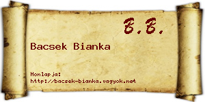 Bacsek Bianka névjegykártya