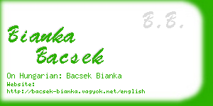 bianka bacsek business card